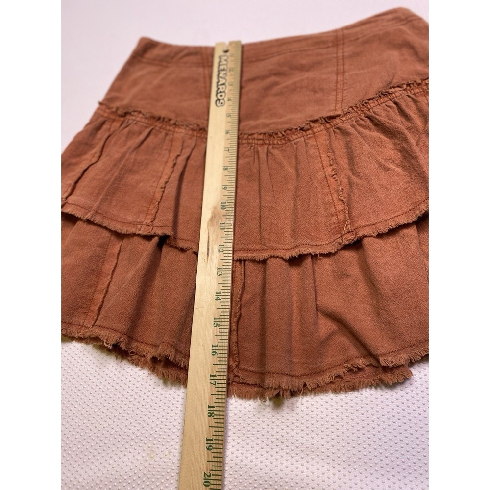 Free People Ruffles In The Sand Tiered Cotton Boho Skirt in Petrichor - Picture 5 of 10